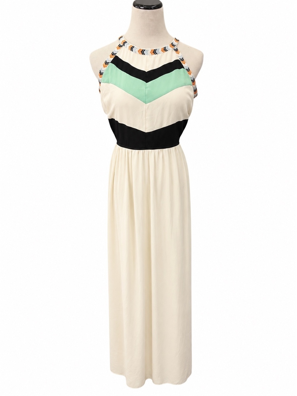 Ultra Pink Homecoming Chevron Maxi Dress Size L